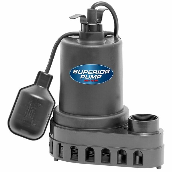 Superior 1/2 HP Thermoplastic Sump Pump with  Tethered Float 92570